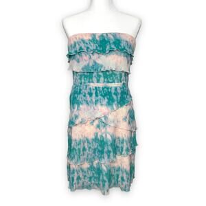 3/$20 Pins & Needles Urban Outfitters tie dye ruffle strapless dress SZ L